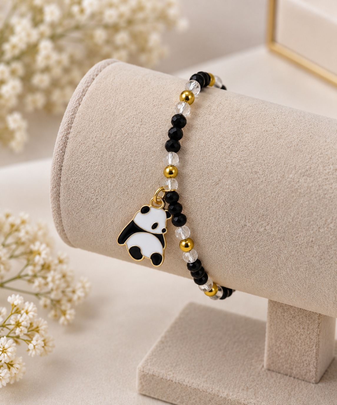 Cute Panda Charm Beaded Bracelet